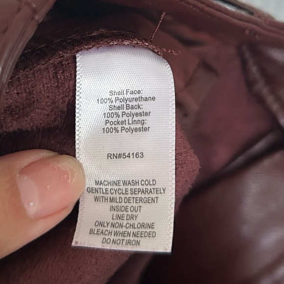 Marc New York | NWT Burgundy Faux Leather Pants size 2 - Picture 9 of 10